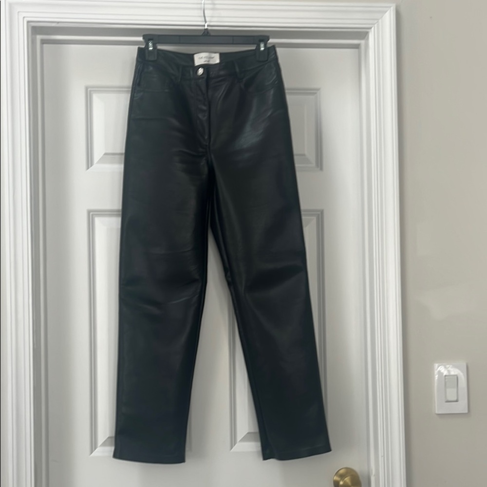 Aritzia Black Faux Leather Pants